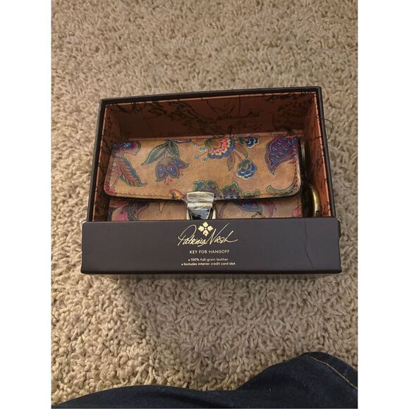 Patricia Nash Mini Lanza Leather Mini Wallet Key Fob New In Box French Tapestry - Picture 1 of 6